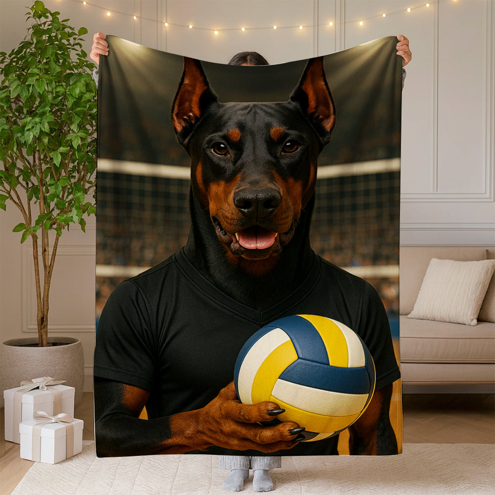 Custom Photo Volleyball Player Dog BlanketGift For Dog Lovers
