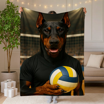 Custom Photo Volleyball Player Dog BlanketGift For Dog Lovers
