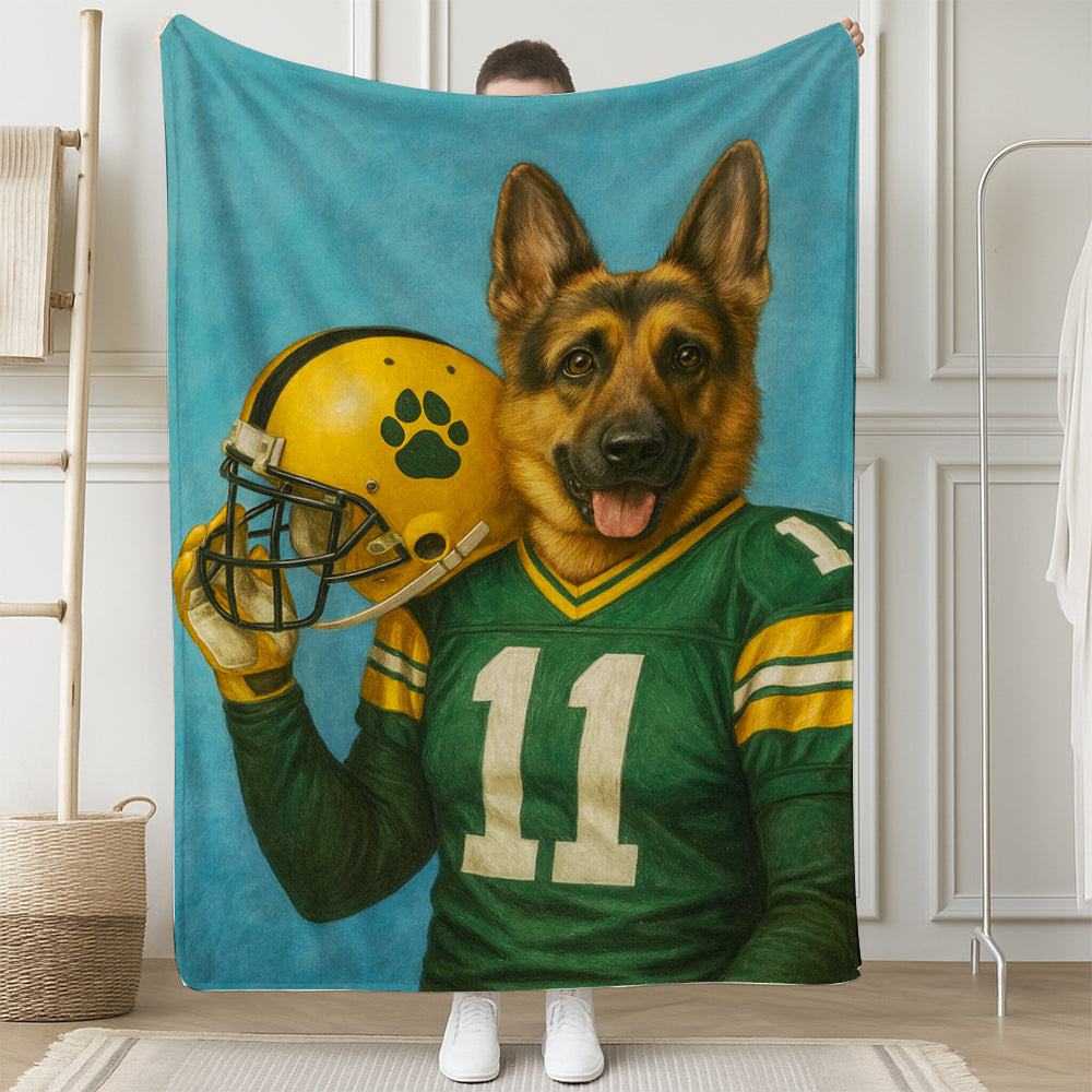 Custom Dog Photo Football Player Canvas