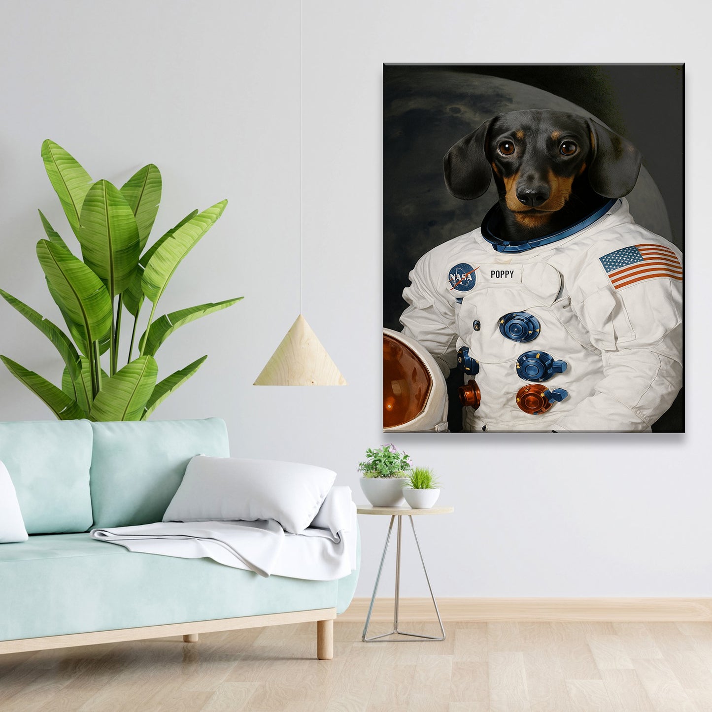 Custom Photo Dog Astronaut Canvas _ Gift For Dog Lovers