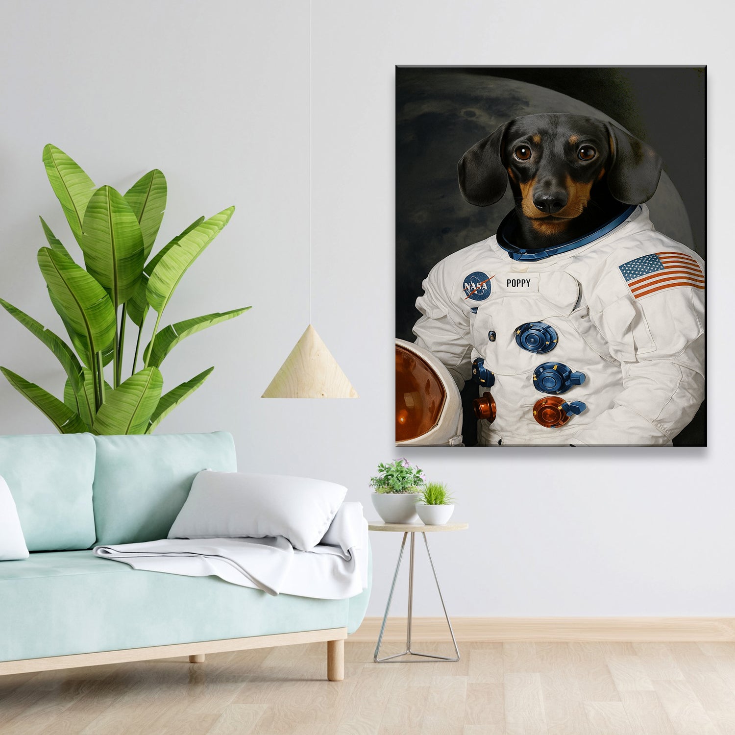 Custom Photo Dog Astronaut Canvas _ Gift For Dog Lovers
