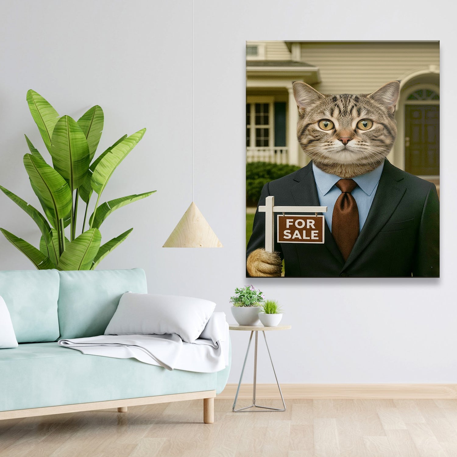 Custom Photo Realtor Cat Canvas Gift For Cat Lovers