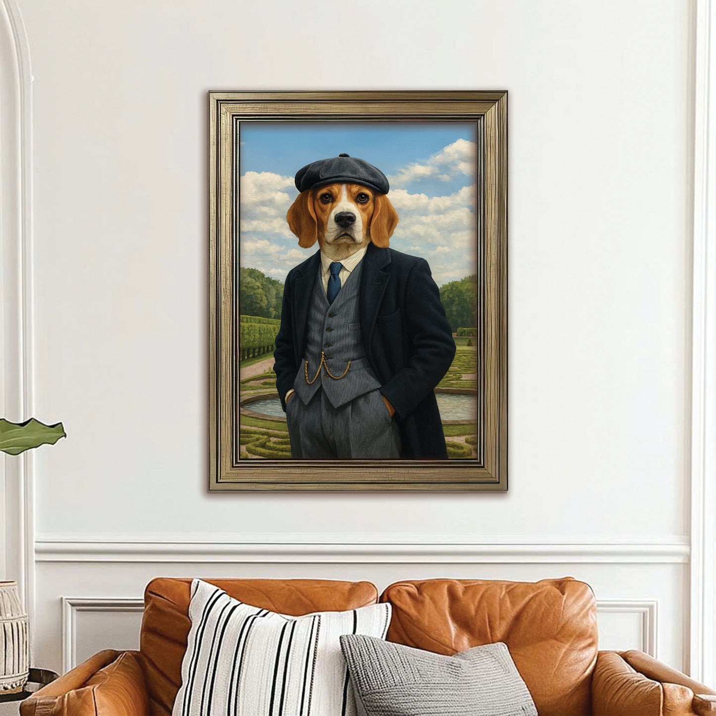 Custom Photo Pawky Blinder Dog Canvas Framed Wall Art