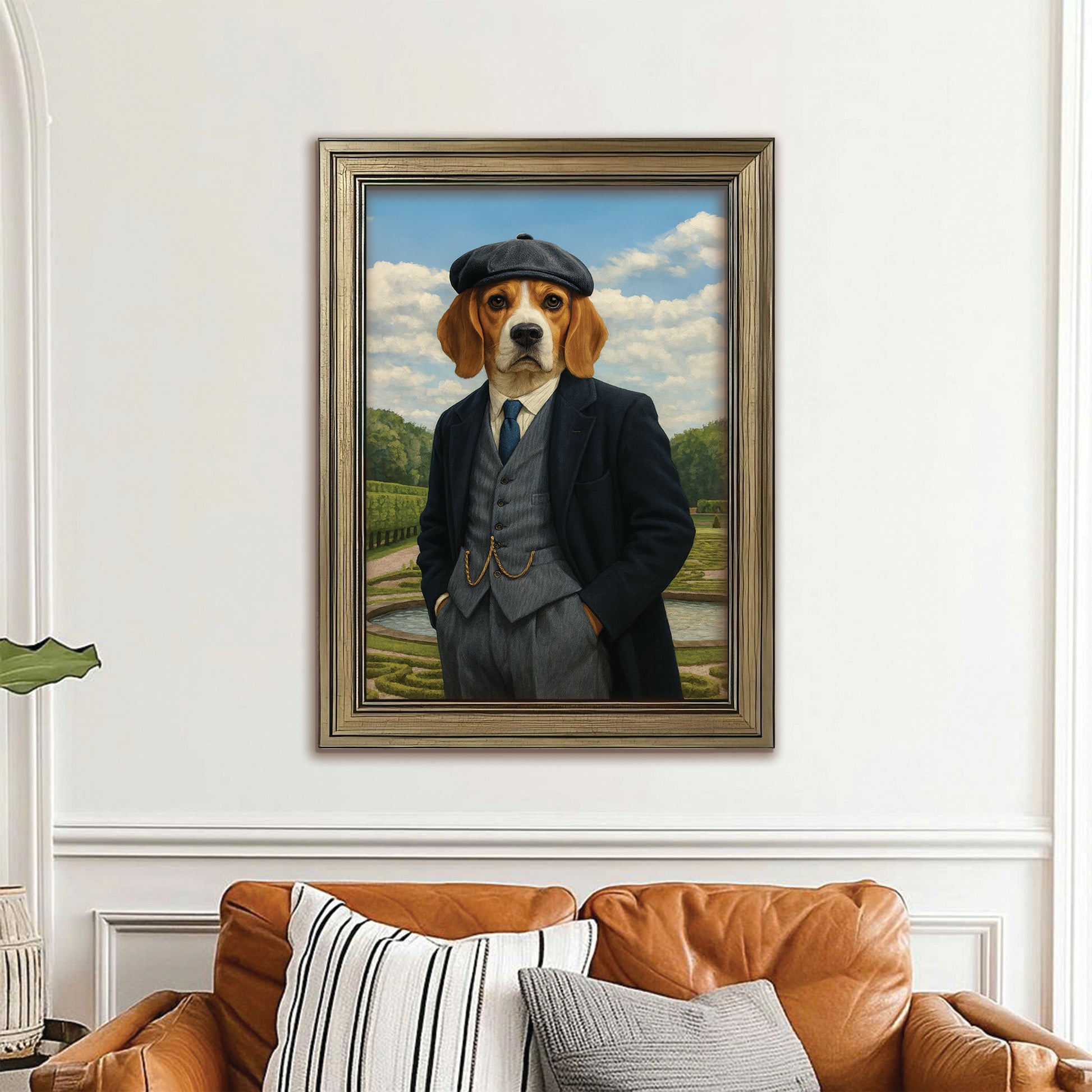 Custom Photo Pawky Blinder Dog Canvas Framed Wall Art