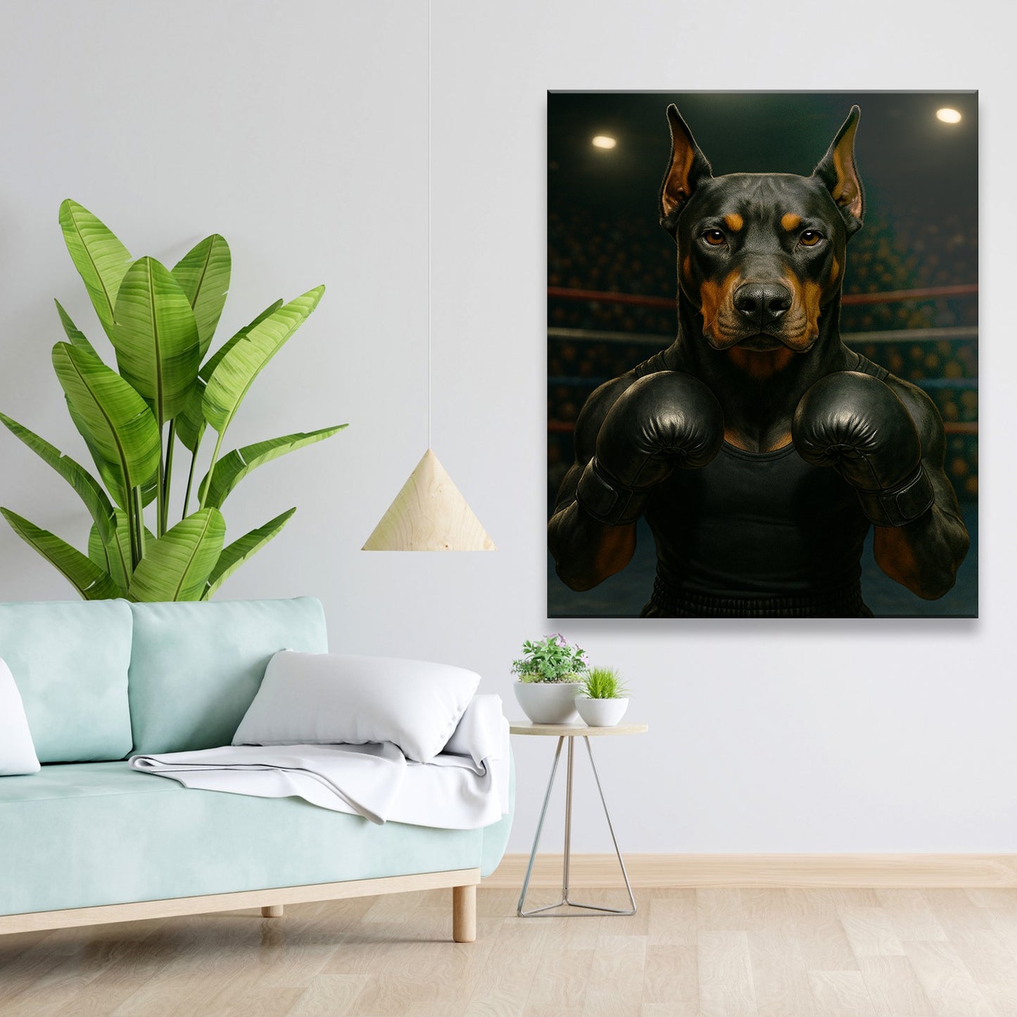 Custom Photo Boxing Dog Canvas Gift For Dog Lovers