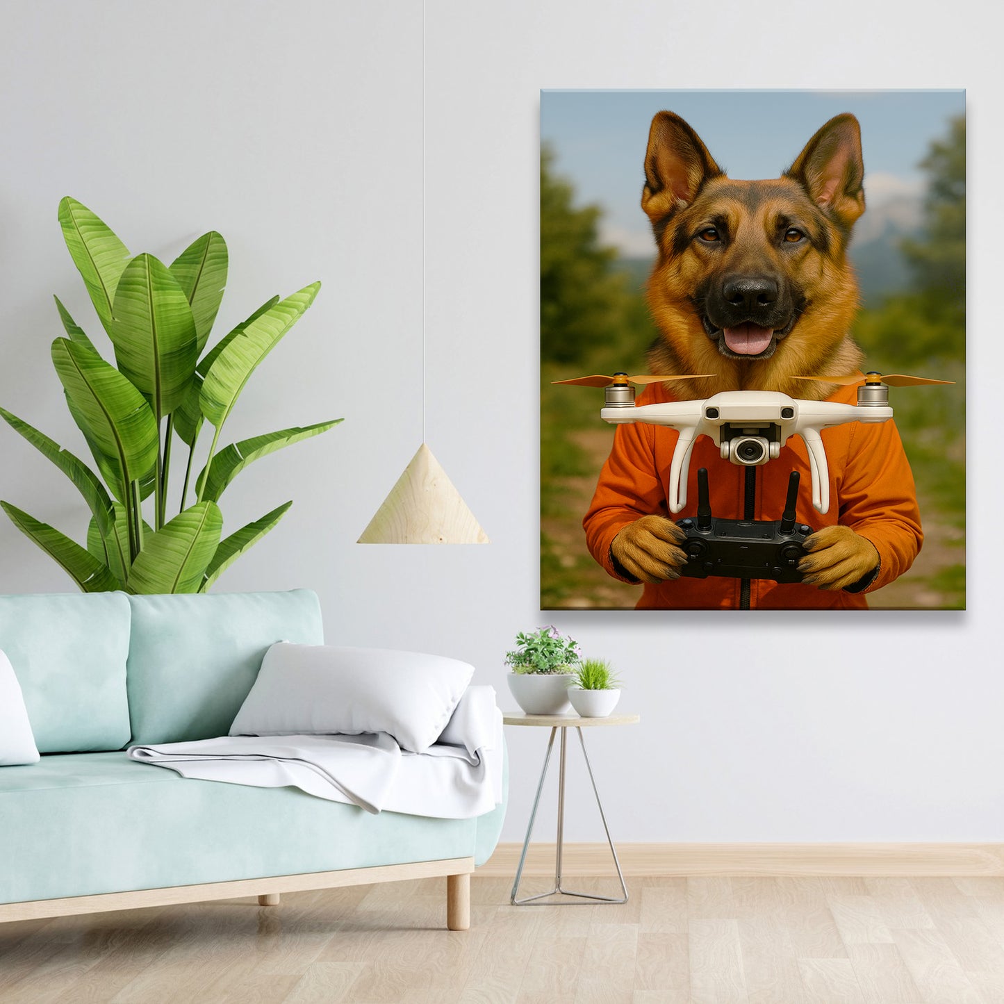 Custom Photo Drone Pilot Dog Canvas Gift For Dog Lovers