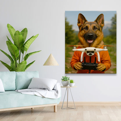 Custom Photo Drone Pilot Dog Canvas Gift For Dog Lovers