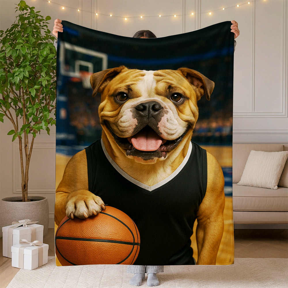 Custom Photo Basketball Player Dog BlanketGift For Dog Lovers