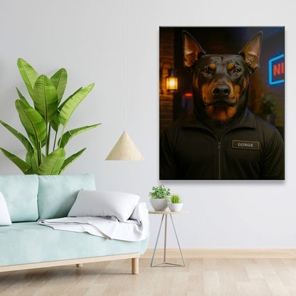 Custom Photo Bouncer Night Club Security Dog Canvas Gift For Dog Lovers