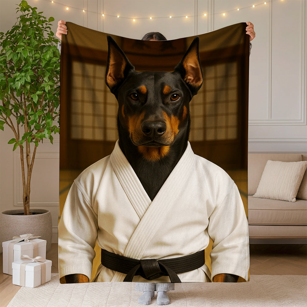 Custom Photo Karate Dog BlanketGift For Dog Lovers