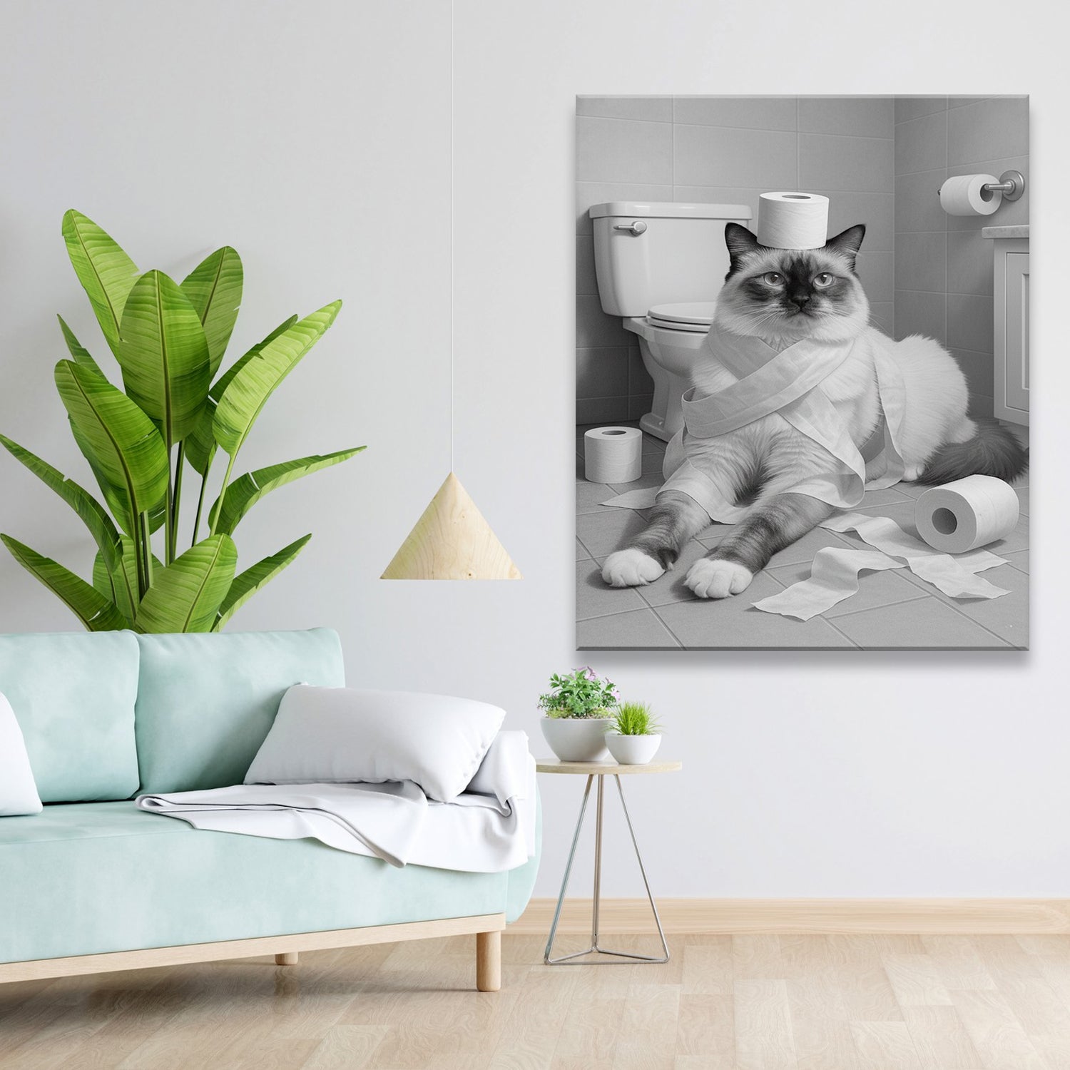 Custom Photo Cat Bathroom Style 16 Canvas Gift For Cat Lovers