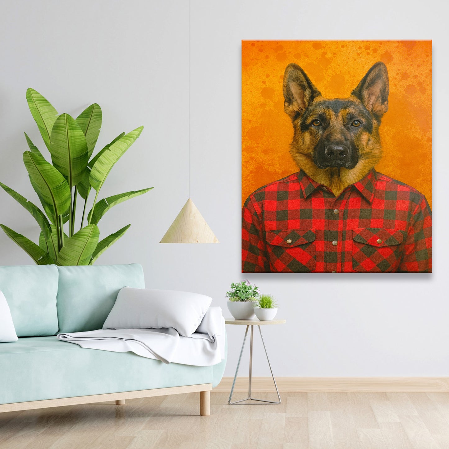 Custom Photo Dog In Red Shirt Canvas Gift For Dog Lovers