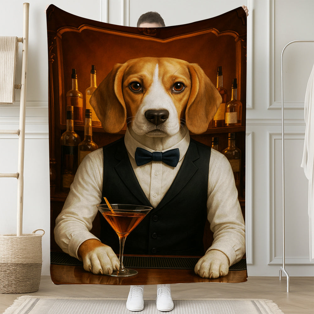 Personalized Dog Portrait Bartender Blanket Gift For Dog Lover