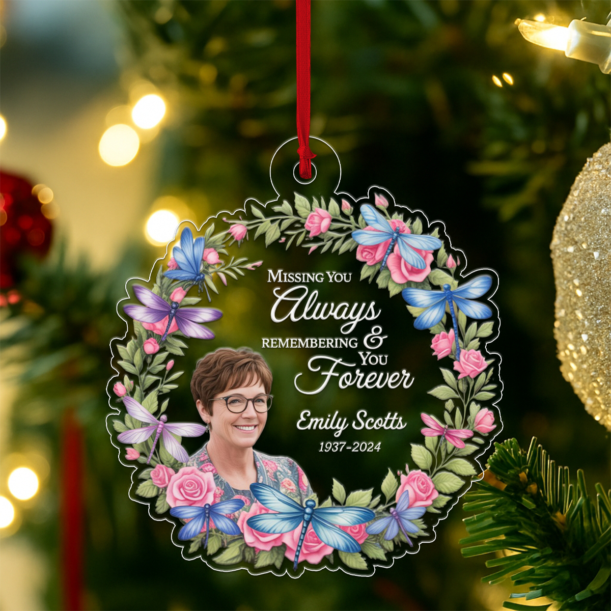 Personalized Missing You Always Remembering You Forever Acrylic Ornament Christmas Gift