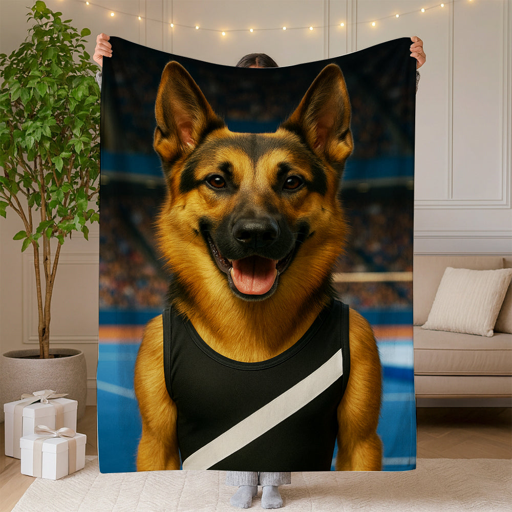 Custom Photo Gymnast Dog BlanketGift For Dog Lovers