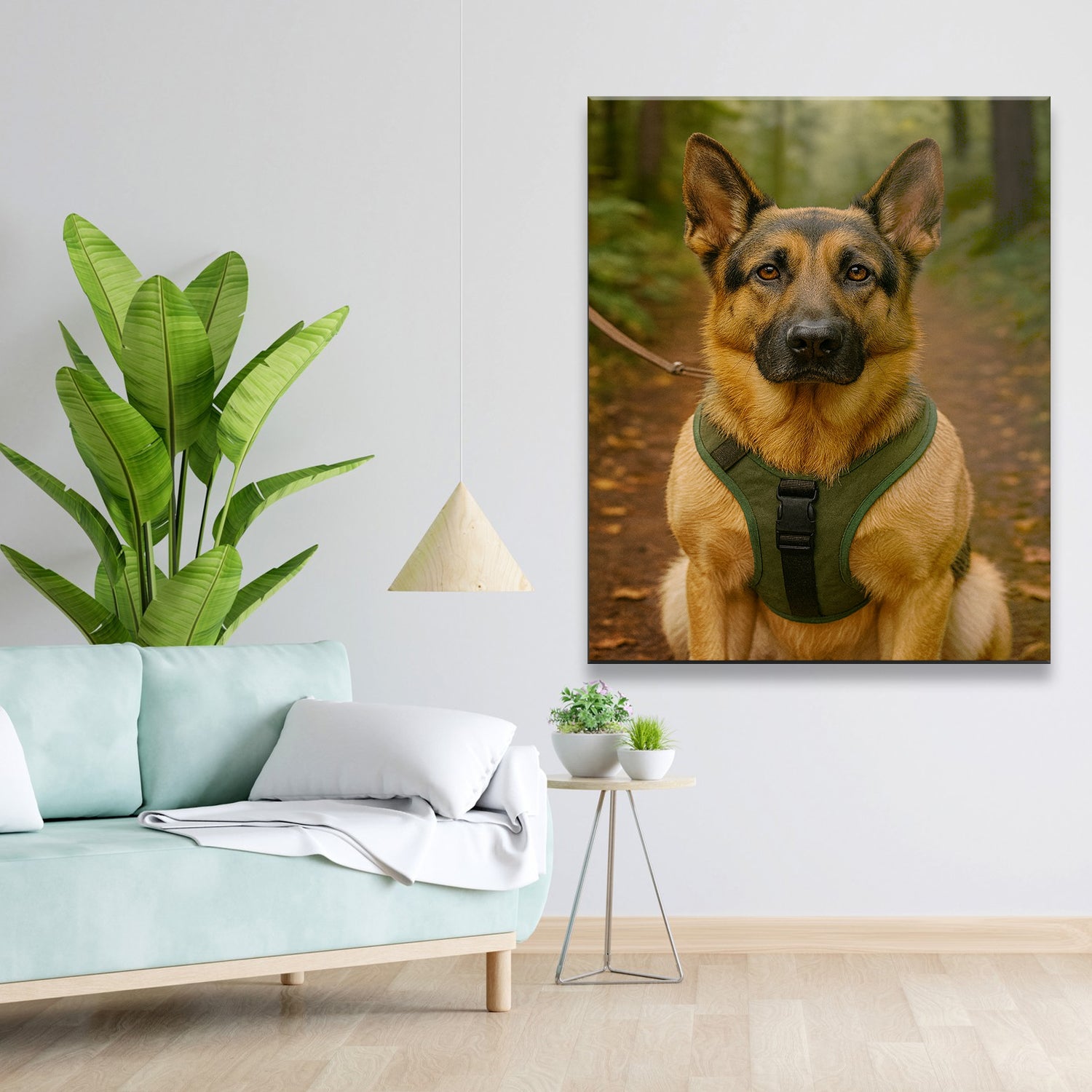 Custom Photo Hiking Dog Canvas Gift For Dog Lovers