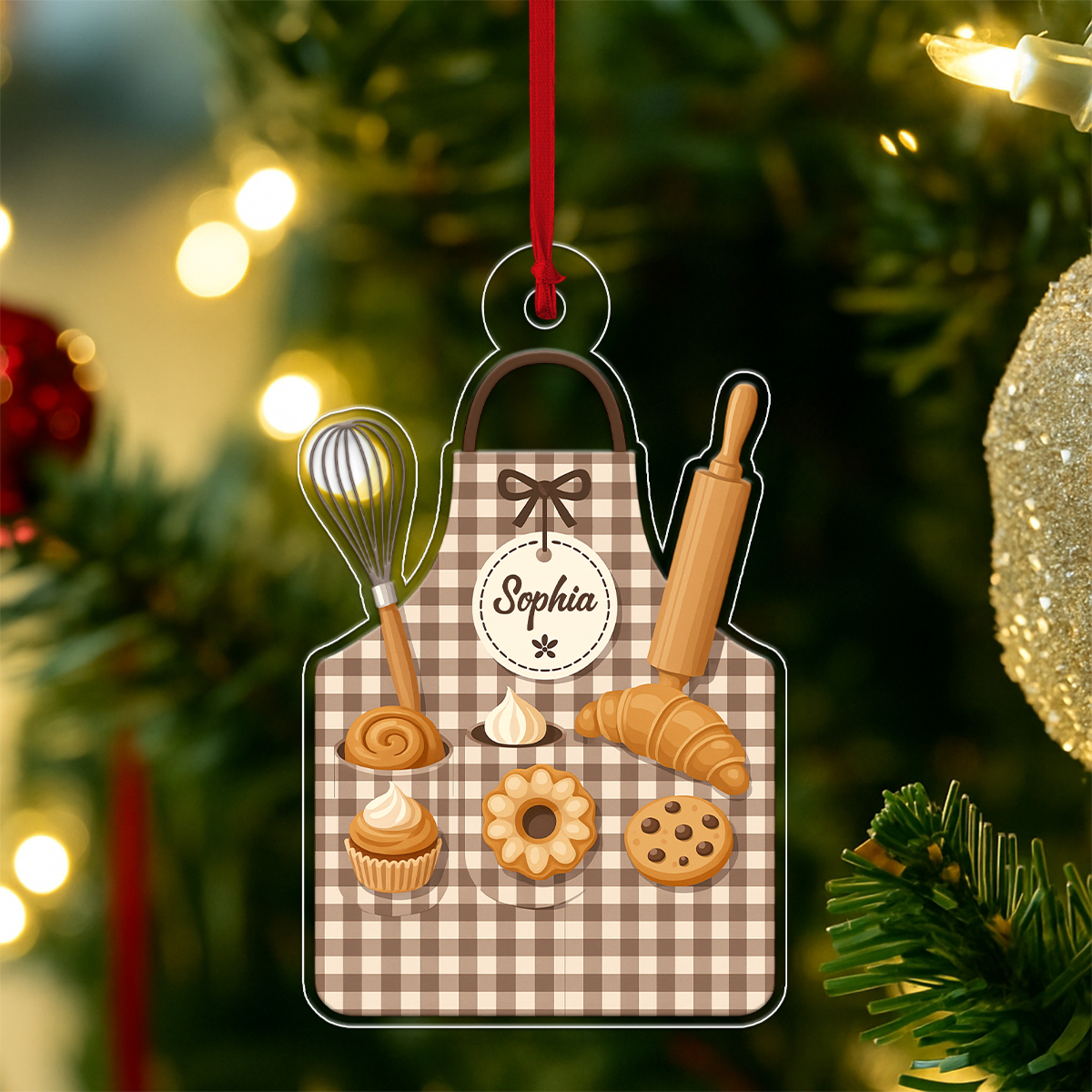 Custom Name Apron For Bakers Acrylic Ornament Christmas Gift