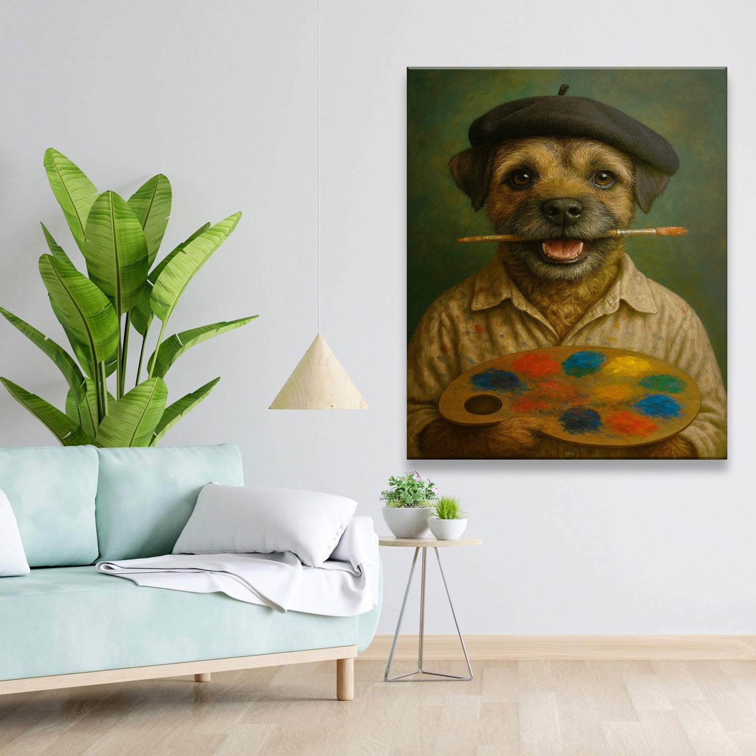Custom Photo Artist Dog Canvas Gift For Dog Lovers