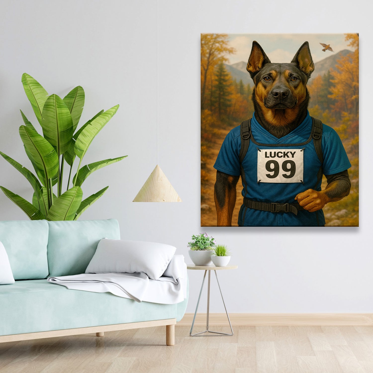 Custom Photo Trail Runner Dog Canvas Gift For Dog Lover
