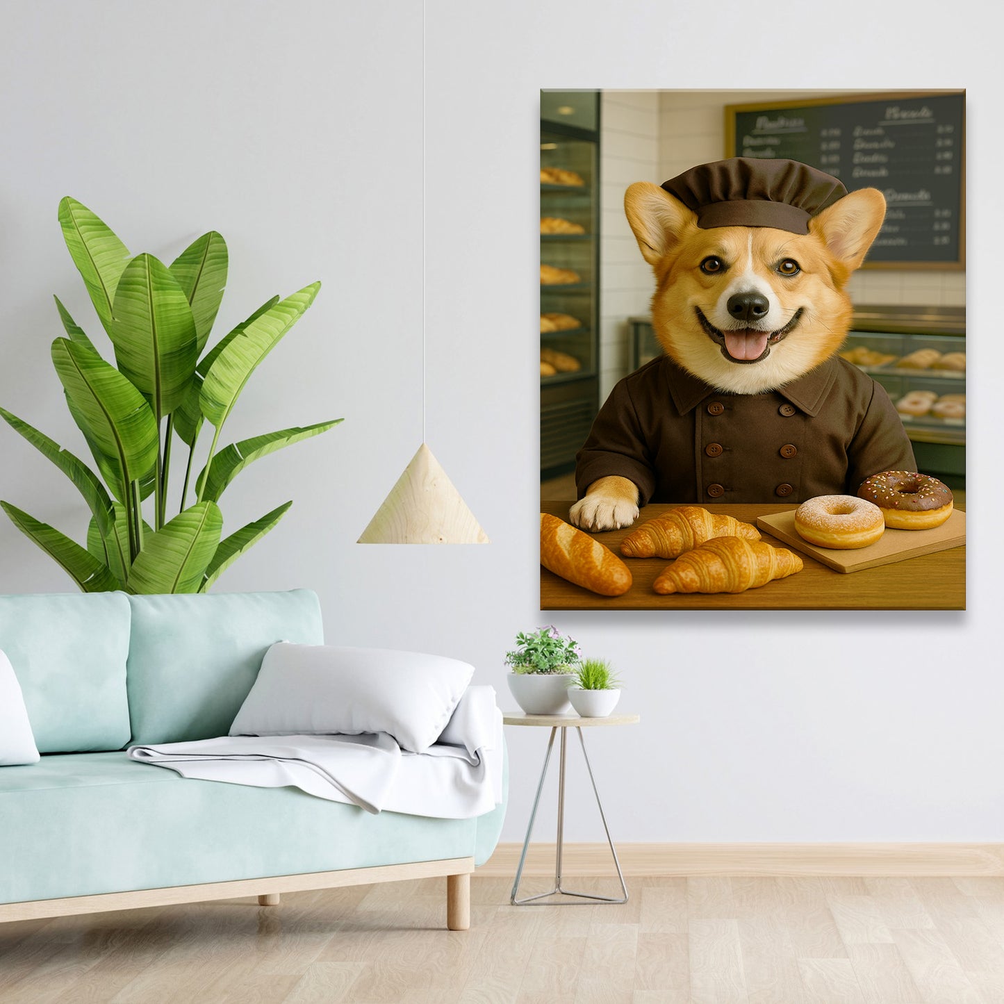 Custom Photo Baker Corgi Dog Canvas Gift For Dog Lovers
