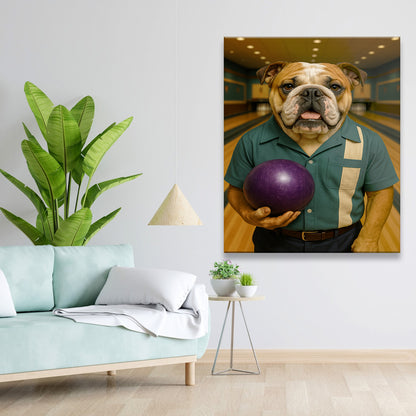 Custom Photo Bowling Dog Canvas Gift For Dog Lovers