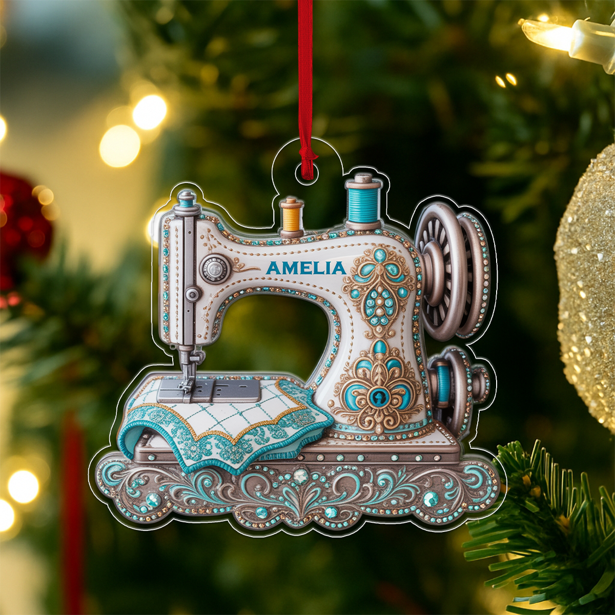 Custom Name Gifts For Sewing Lover Acrylic Ornament Christmas Gift