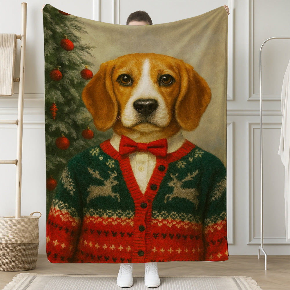 Custom Photo Christmas Dog BlanketGift For Dog Lovers