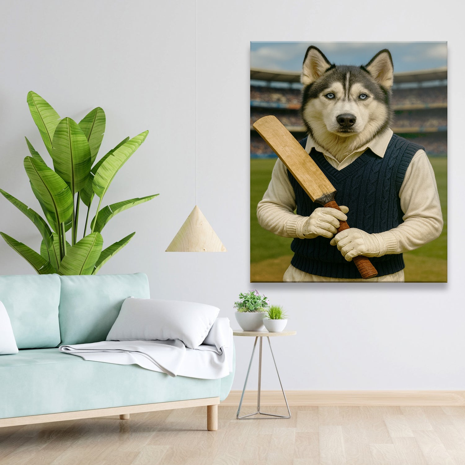 Custom Photo Cricket Dog Canvas Gift For Dog Lovers