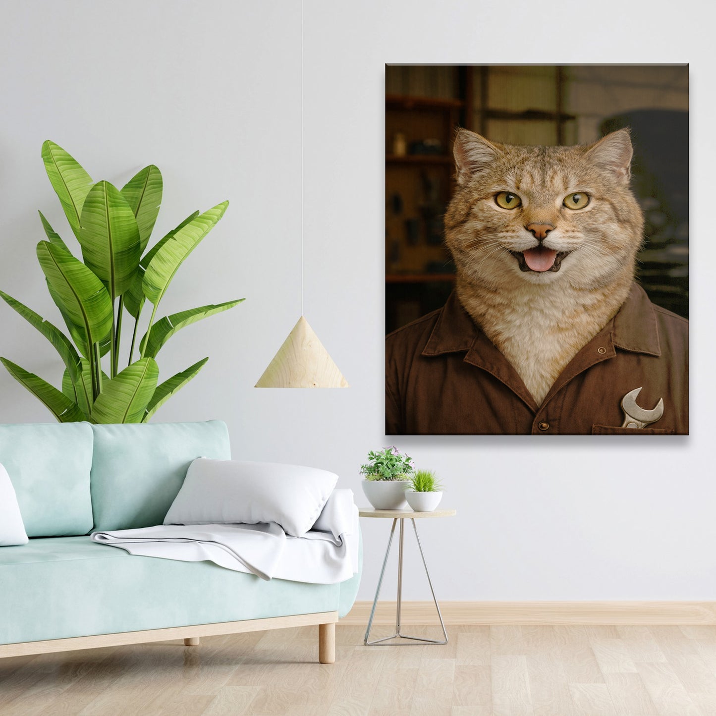 Custom Photo Mechanic Cat Canvas Gift For Cat Lovers