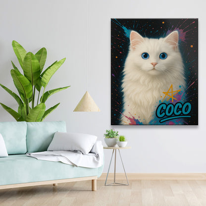 Custom Cat Pet Portrait Contemporary Canvas