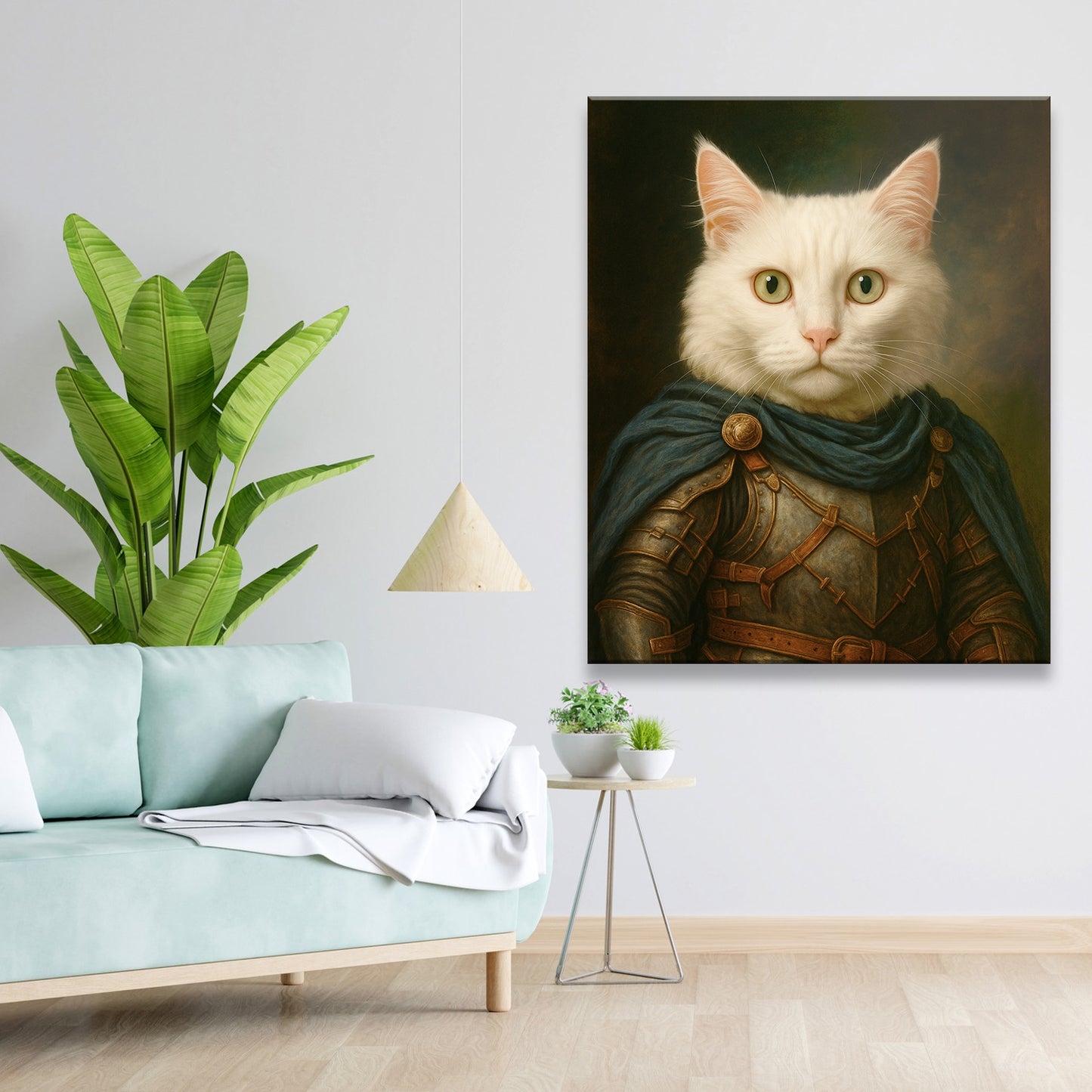 Custom Cat Photo Viking Canvas _ Gift For Cat Lovers