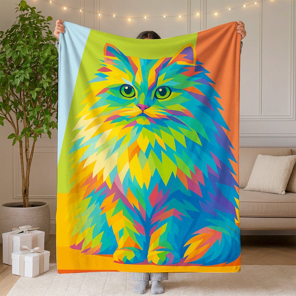 Custom Photo Pop Art Blanket Gift For Cat Lovers