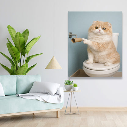 Custom Photo Cat Bathroom Style 33 Canvas Gift For Cat Lovers
