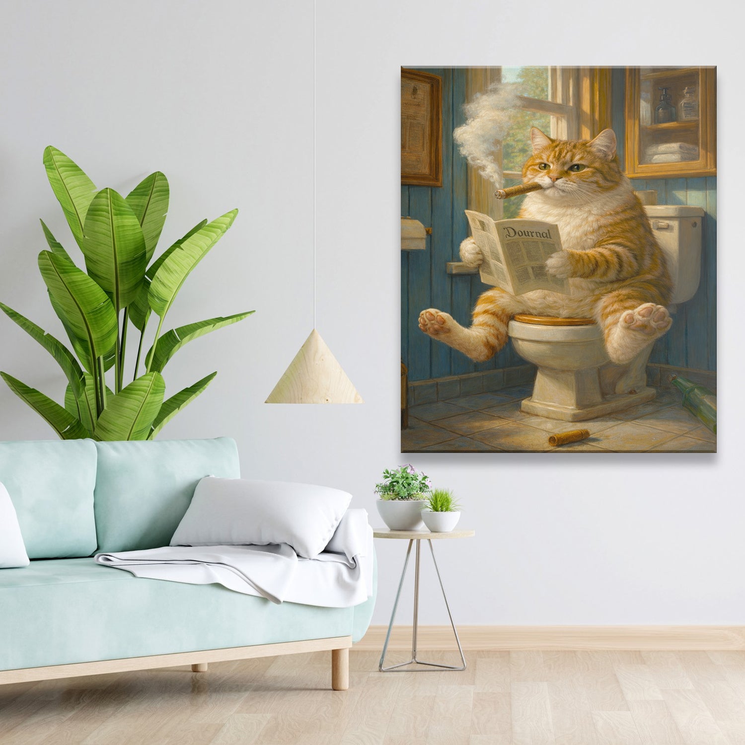 Custom Photo Cat Bathroom Style 12 Canvas Gift For Cat Lovers