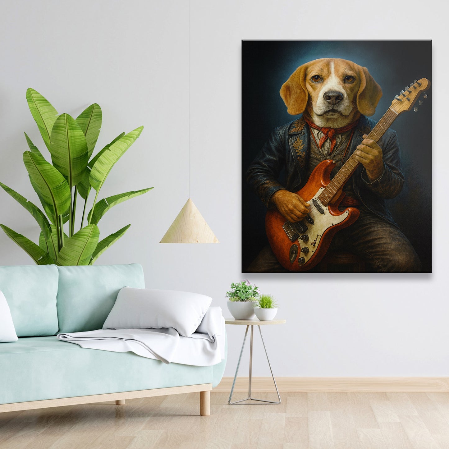 Custom Photo Dog Rock n Roll Canvas Gift For Dog Lovers