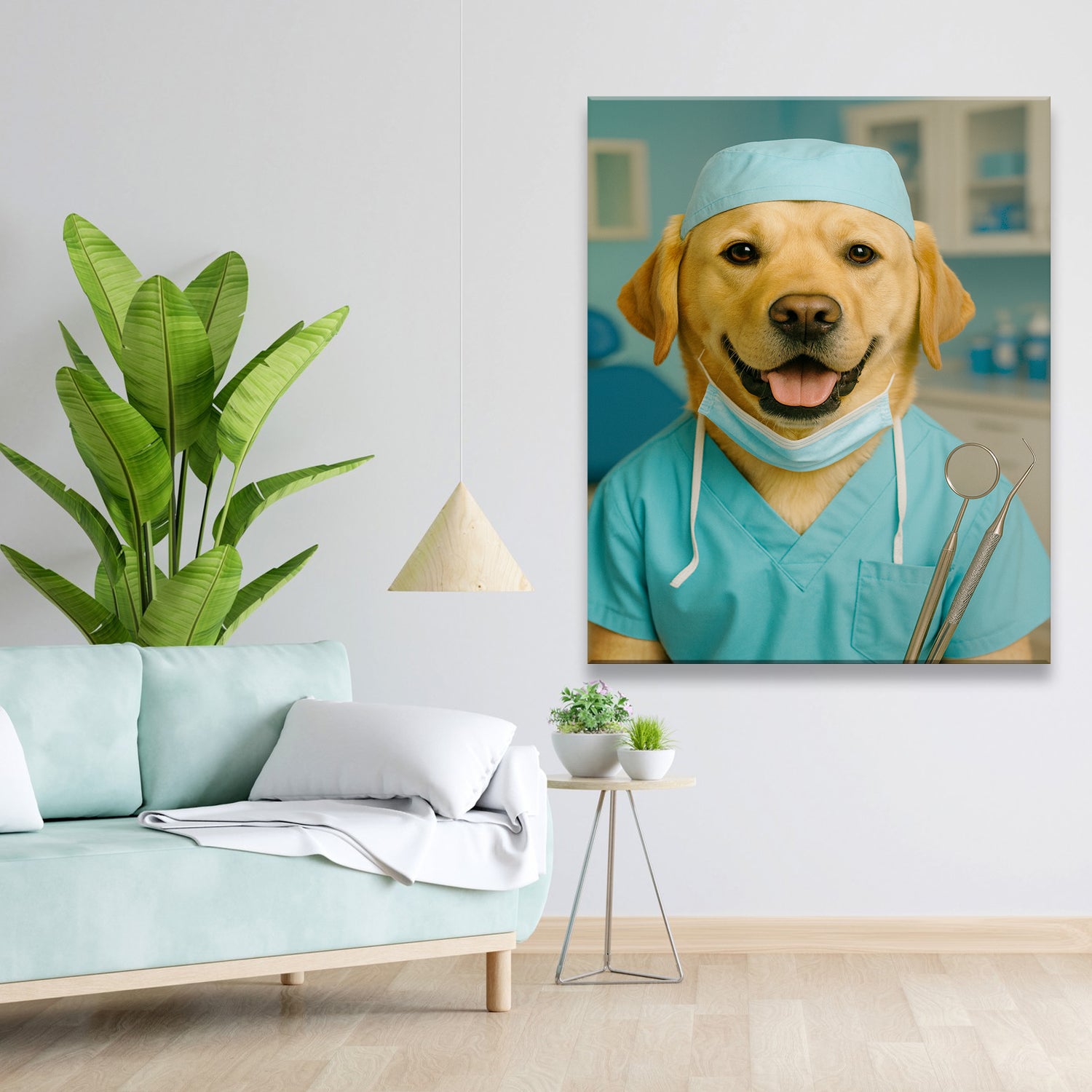 Custom Photo Dentist Dog Canvas Gift For Dog Lover