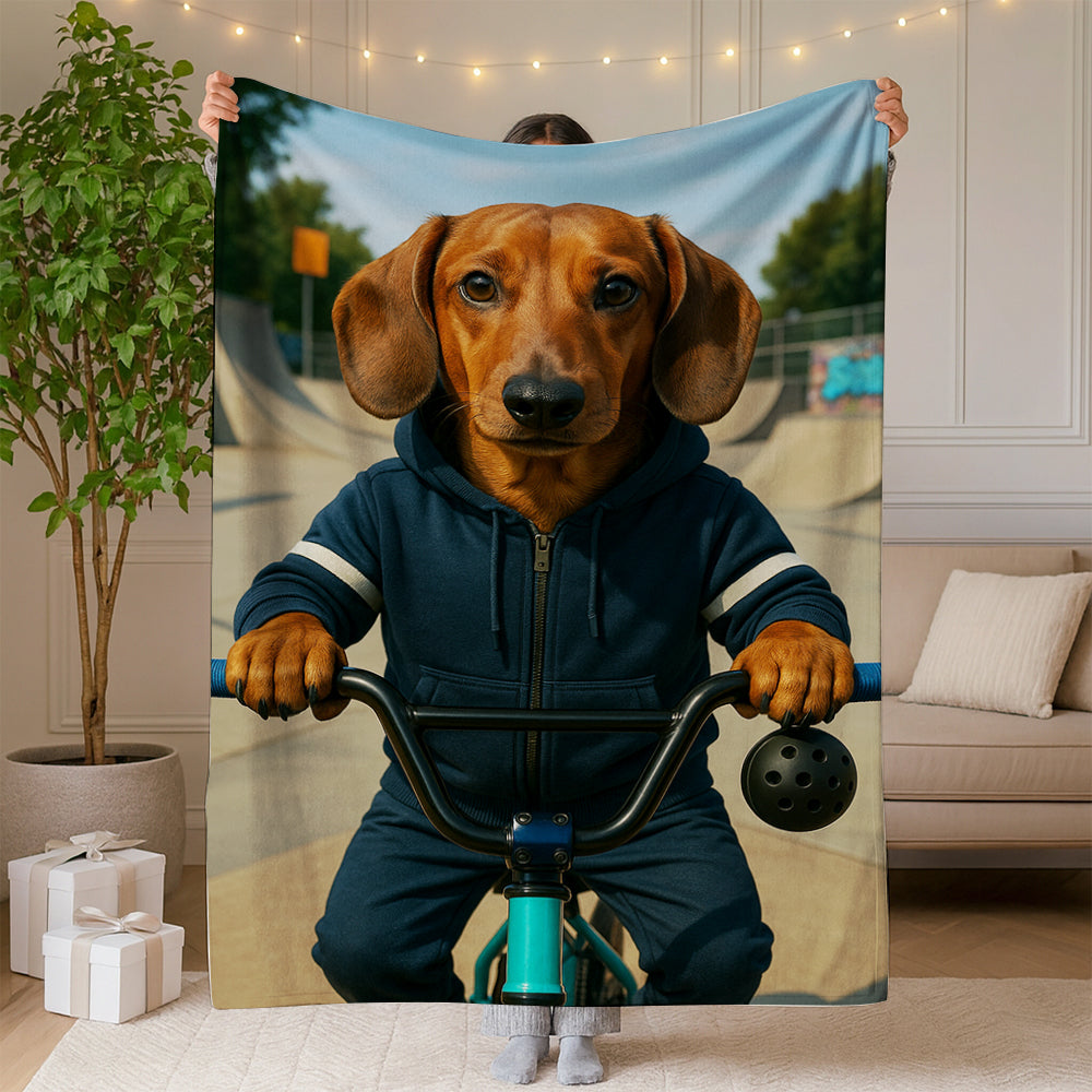 Custom Photo Bmx Bike Dog BlanketGift For Dog Lovers