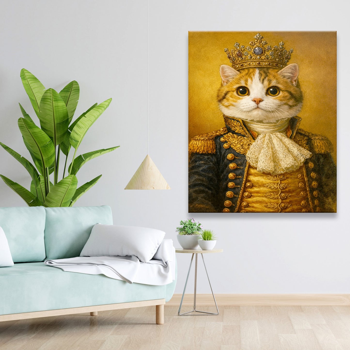 Custom Photo Cat King Royal Canvas Gift For Cat Lovers