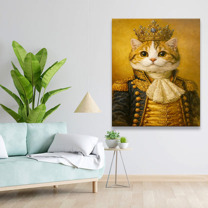 Custom Photo Cat King Royal Canvas Gift For Cat Lovers