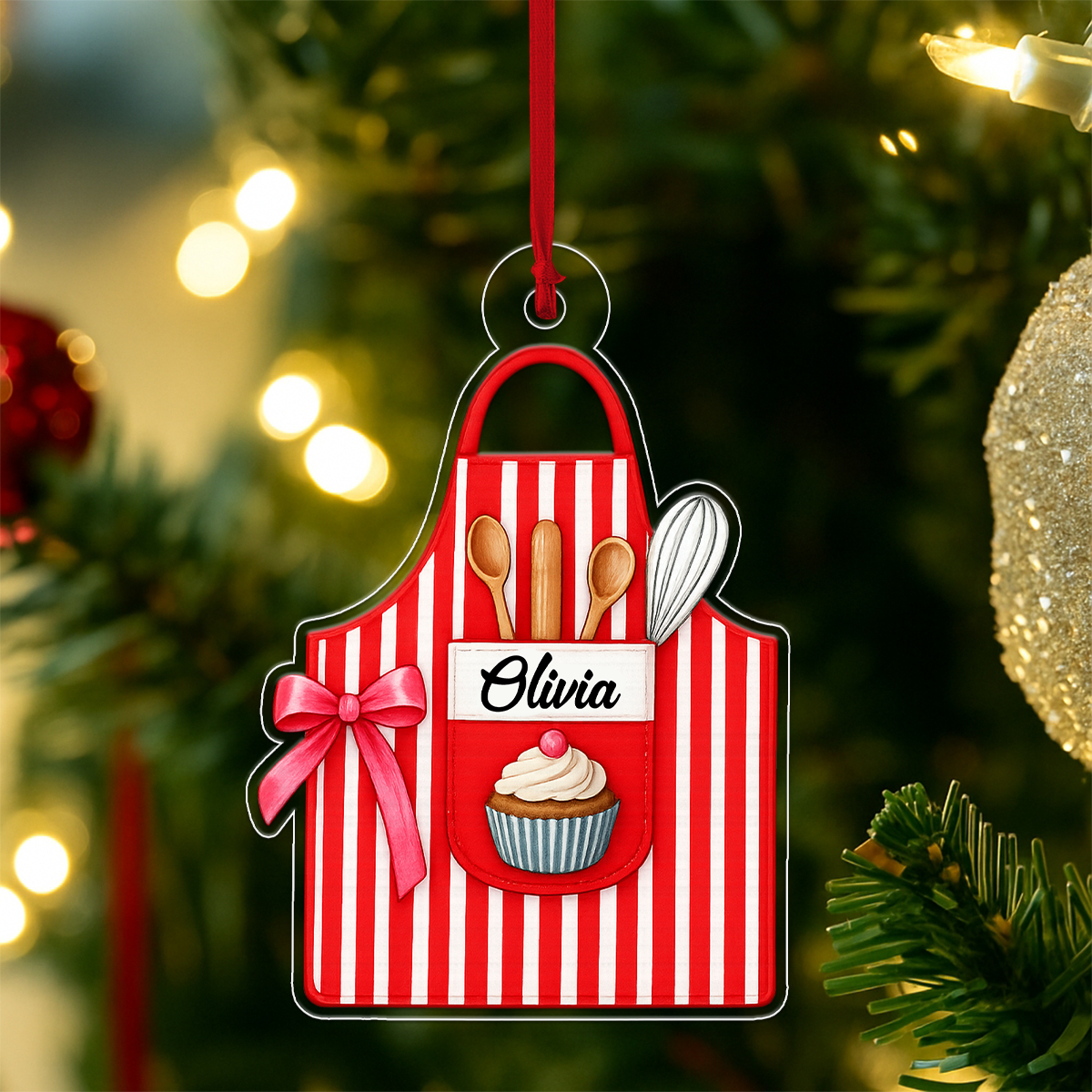 Custom Name Aprons For Bakers Acrylic Ornament Christmas Gift