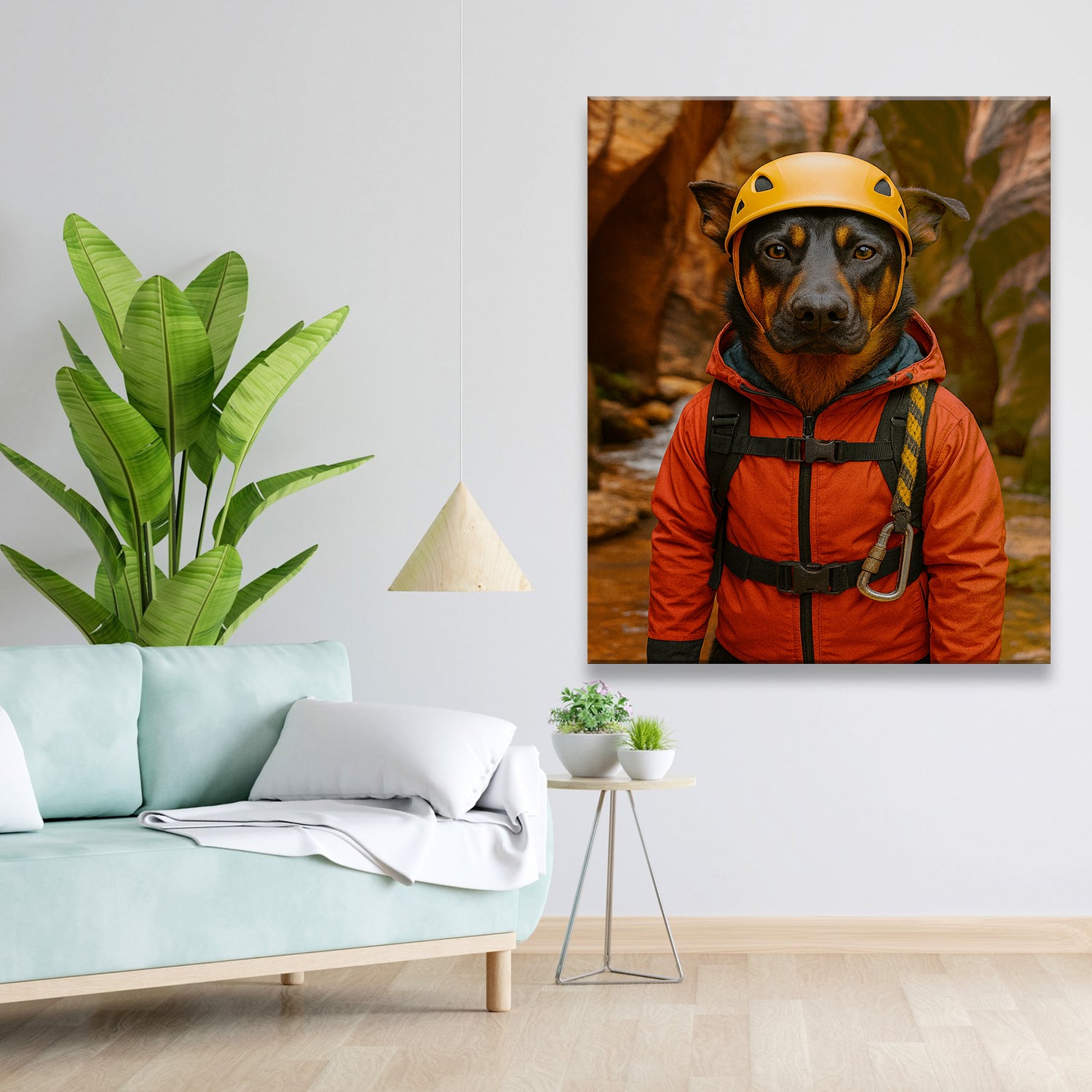 Custom Photo Canyoneering Slot Canyon Adventure Dog Canvas Gift For Dog Lovers