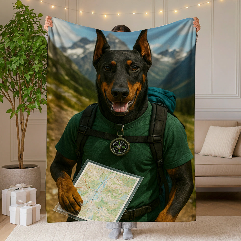 Custom Photo Explorer Hiking Dog BlanketGift For Dog Lovers