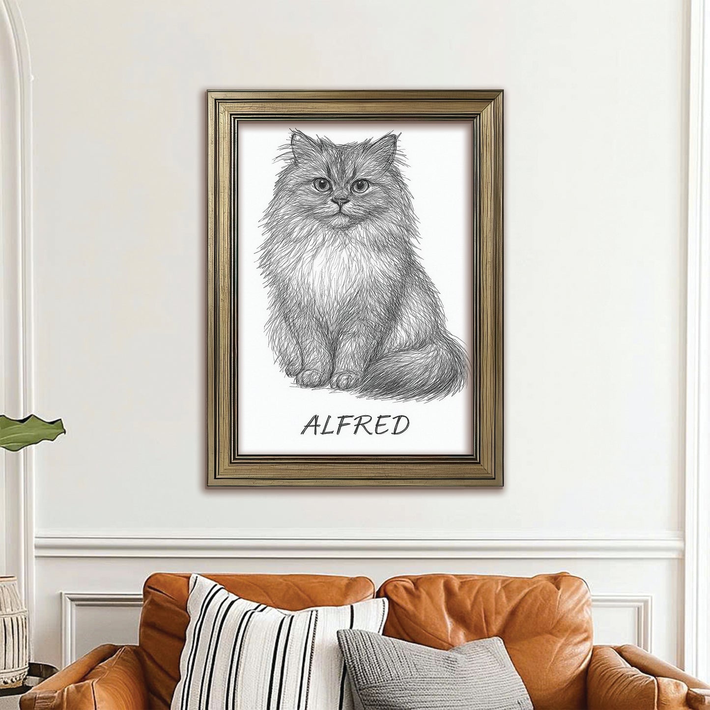 Custom Photo Cat Pencil Art