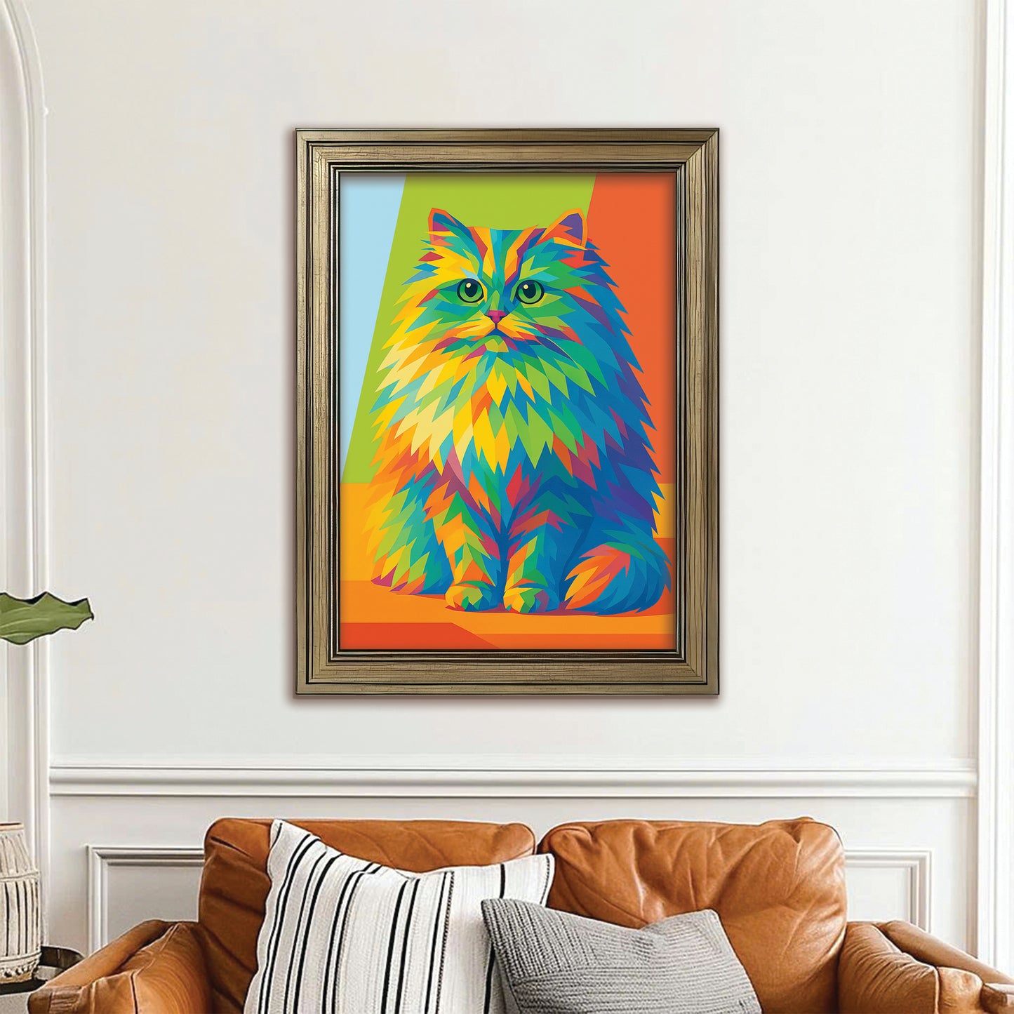 Custom Photo Pop Art Canvas Framed Wall Art Gift For Cat Lovers
