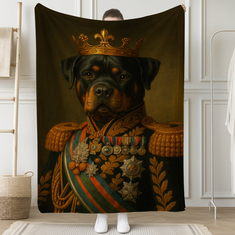 Custom Photo Dog King Crown Royal Blanket Gift For Dog Lover