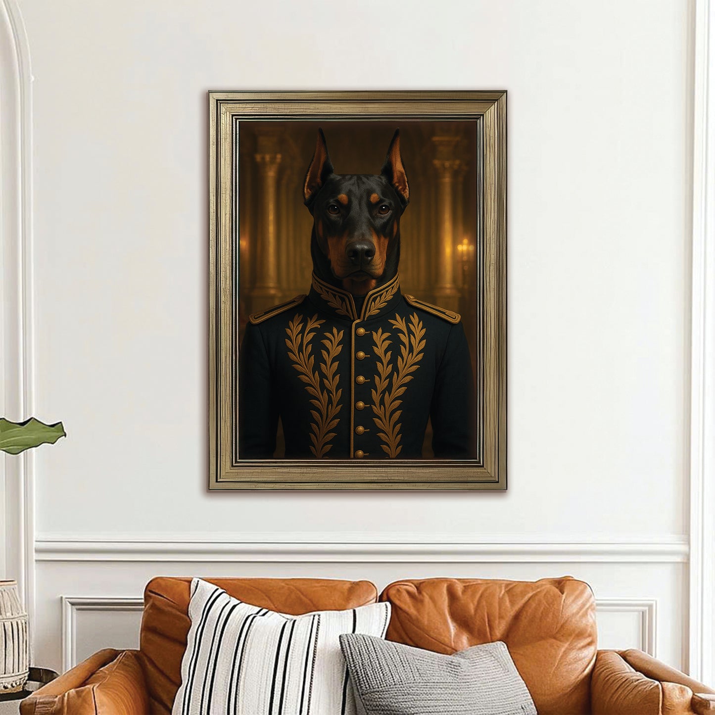 Custom Photo Dog Royal Style 10 Canvas Framed Wall Art Gift For Dog Lovers