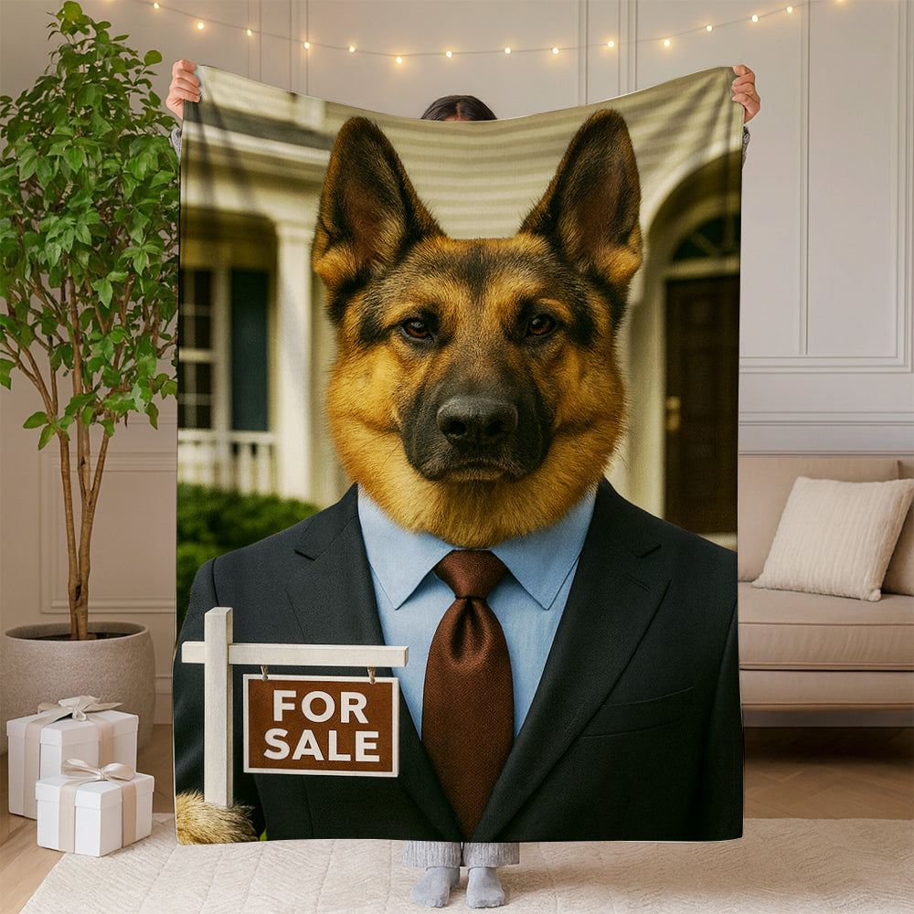 Custom Photo Realtor Dog BlanketGift For Dog Lovers
