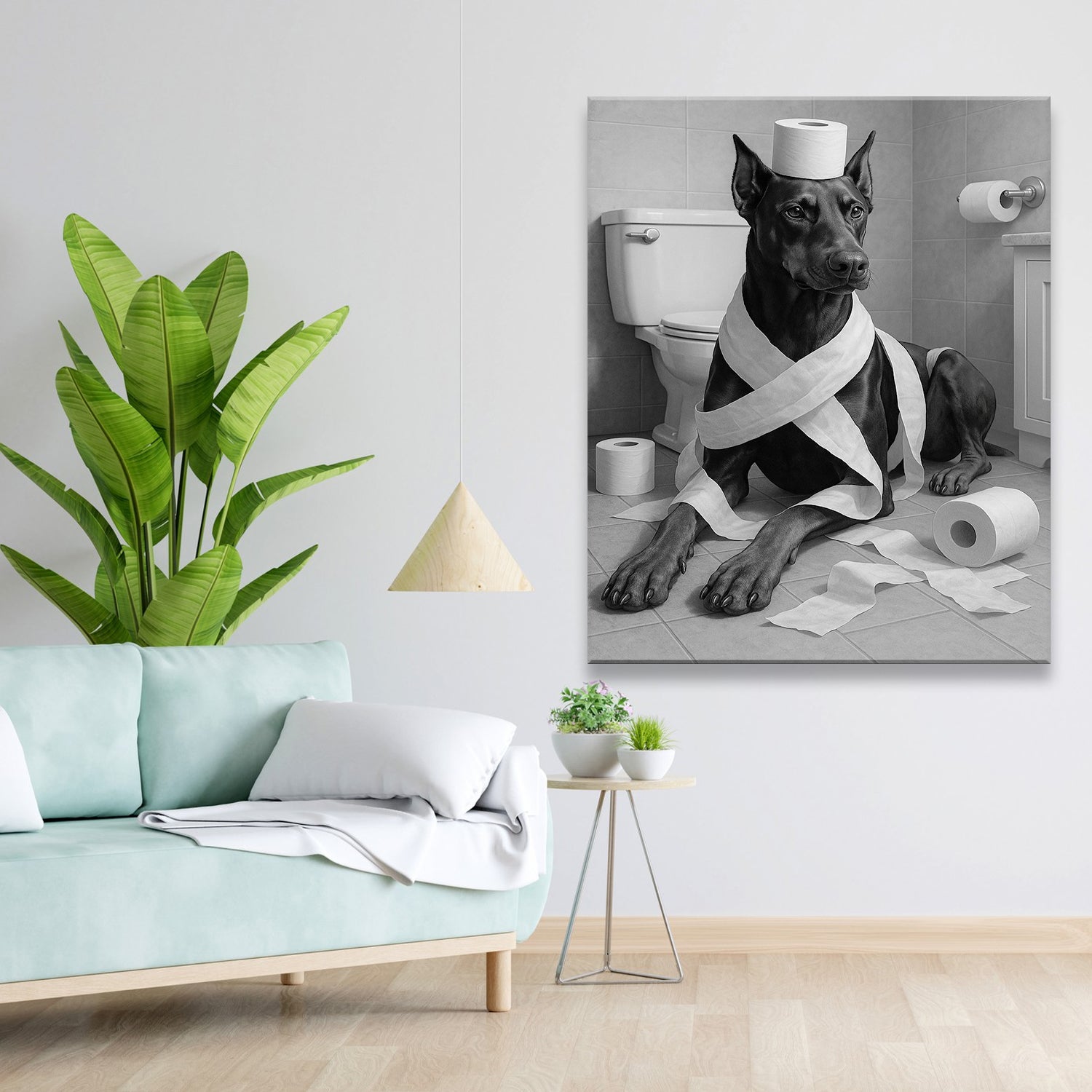 Custom Photo Dog Bathroom Style 16 Canvas Gift For Dog Lovers