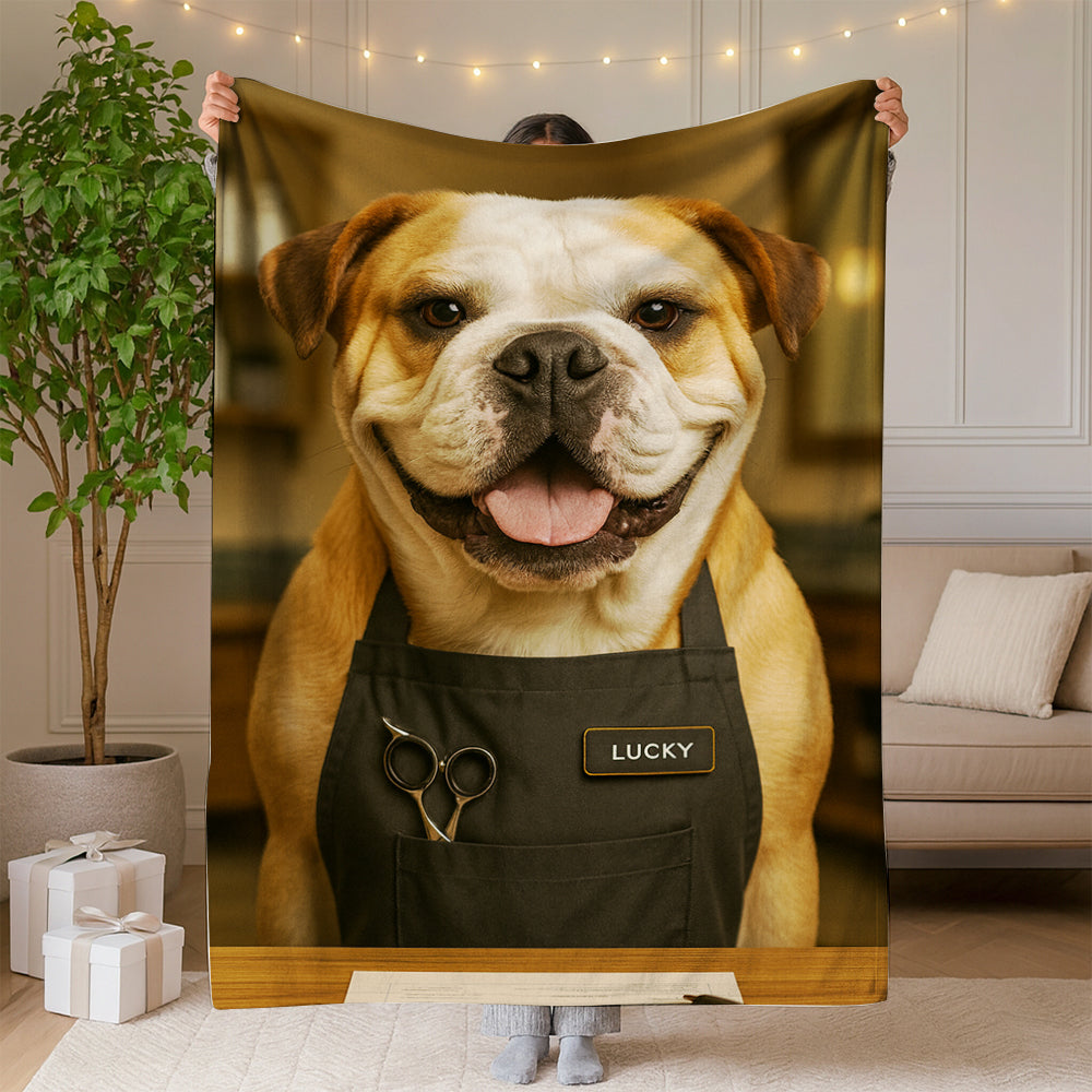 Custom Photo Groomer Dog BlanketGift For Dog Lovers