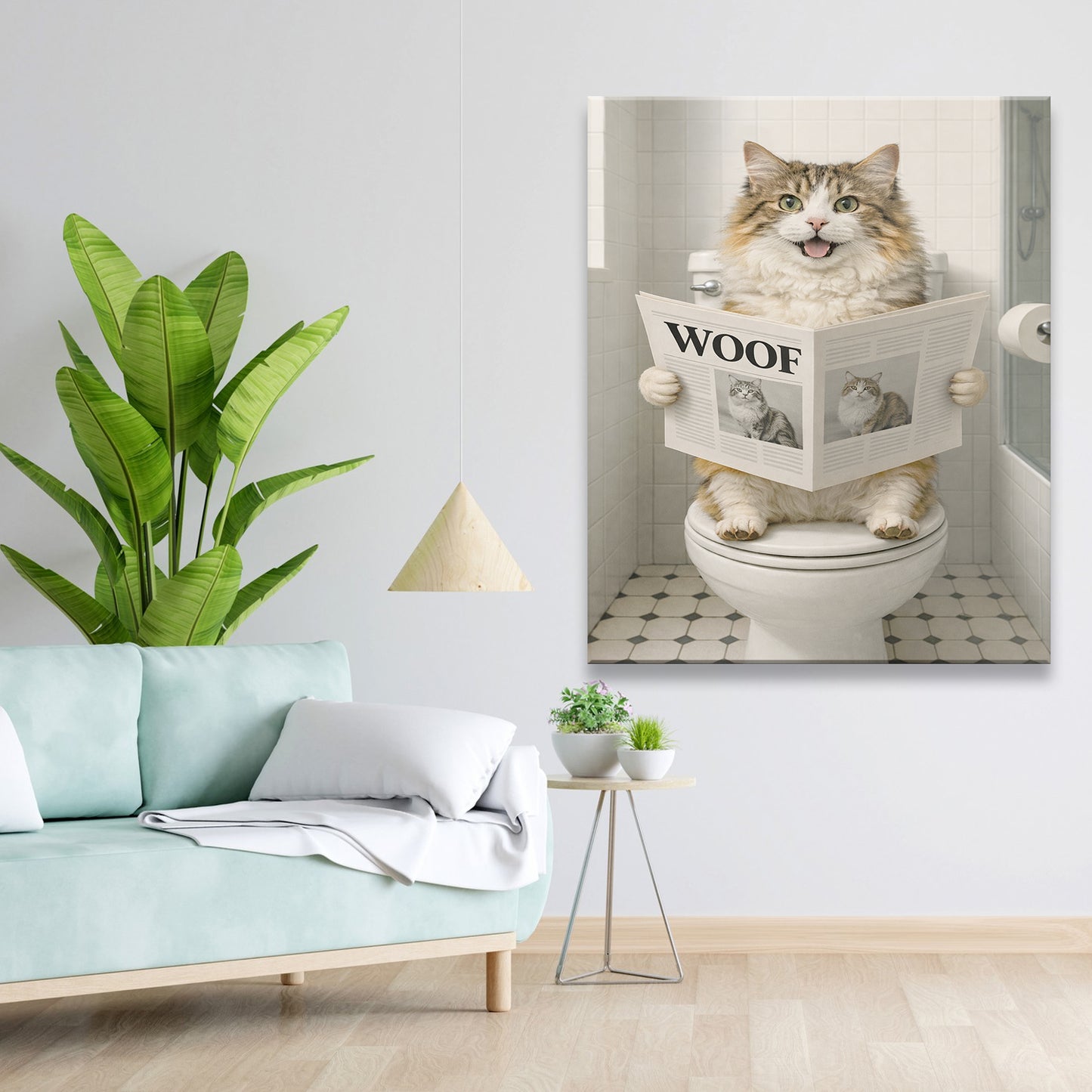 Custom Photo Cat Bathroom Style 6 Canvas Gift For Cat Lovers